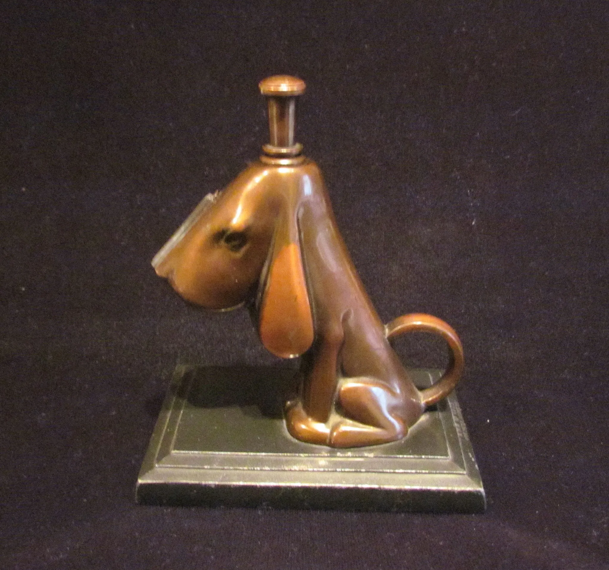 1930s Ronson Striker Lighter Bronze Hound Dog Art Deco Art Metal Works Working Lighter