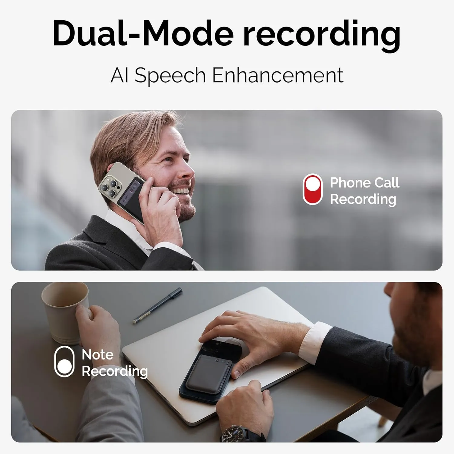 AI Voice Recorder, PLAUD Note Voice Recorder w/Case, App Control, Transcribe & Summarize with AI Technology, Support 112 Languages, 64GB Memory, Audio Recorder for Lectures, Meetings, Calls, Black