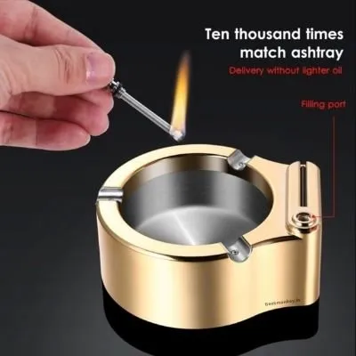 Ashtray with Match Lighter - Random Color