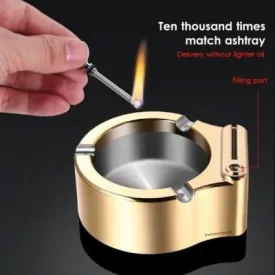 Ashtray with Match Lighter - Random Color
