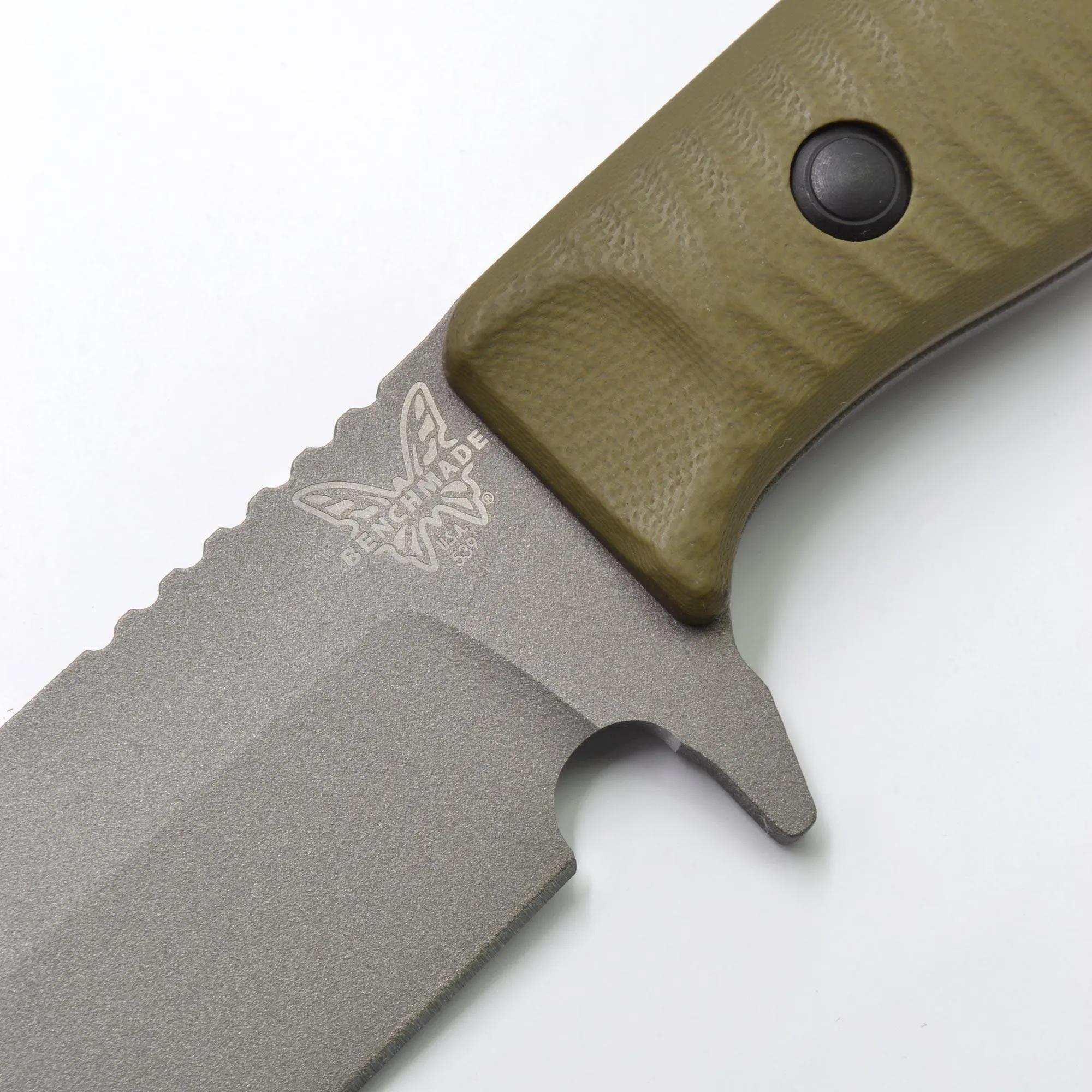Benchmade Fixed Knife - Anonimus Tactical Gray Steel Blade OD Green G10 Handle | 539GY