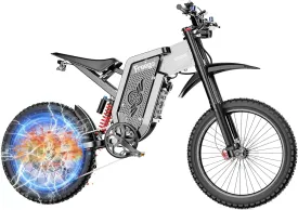 Electric Dirt Bike for Adults, Electric Motorcycle Mountain Bike 6000W(Peak) Motor 7 Speed 1800wh Battery,50MPH Off Road Electric Bicycle,19x2'' Tire Full Suspension/Hydraulic Brake
