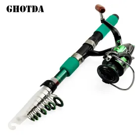 Fishing Rod Combo Telescopic and Spinning Fishing Reel Fishing Set Carp Fishing Rod Reel Kit
