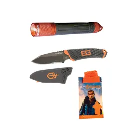 Gerber Gear Bear Grylls Compact Fixed Blade Knife, Survival Torch & Poncho Combo