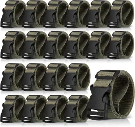 Hicarer 20 Pack Tactical Belt for Men Quick Release Work Tool Belt Military Nylon Straps with Buckle for Men Hunting Hiking
