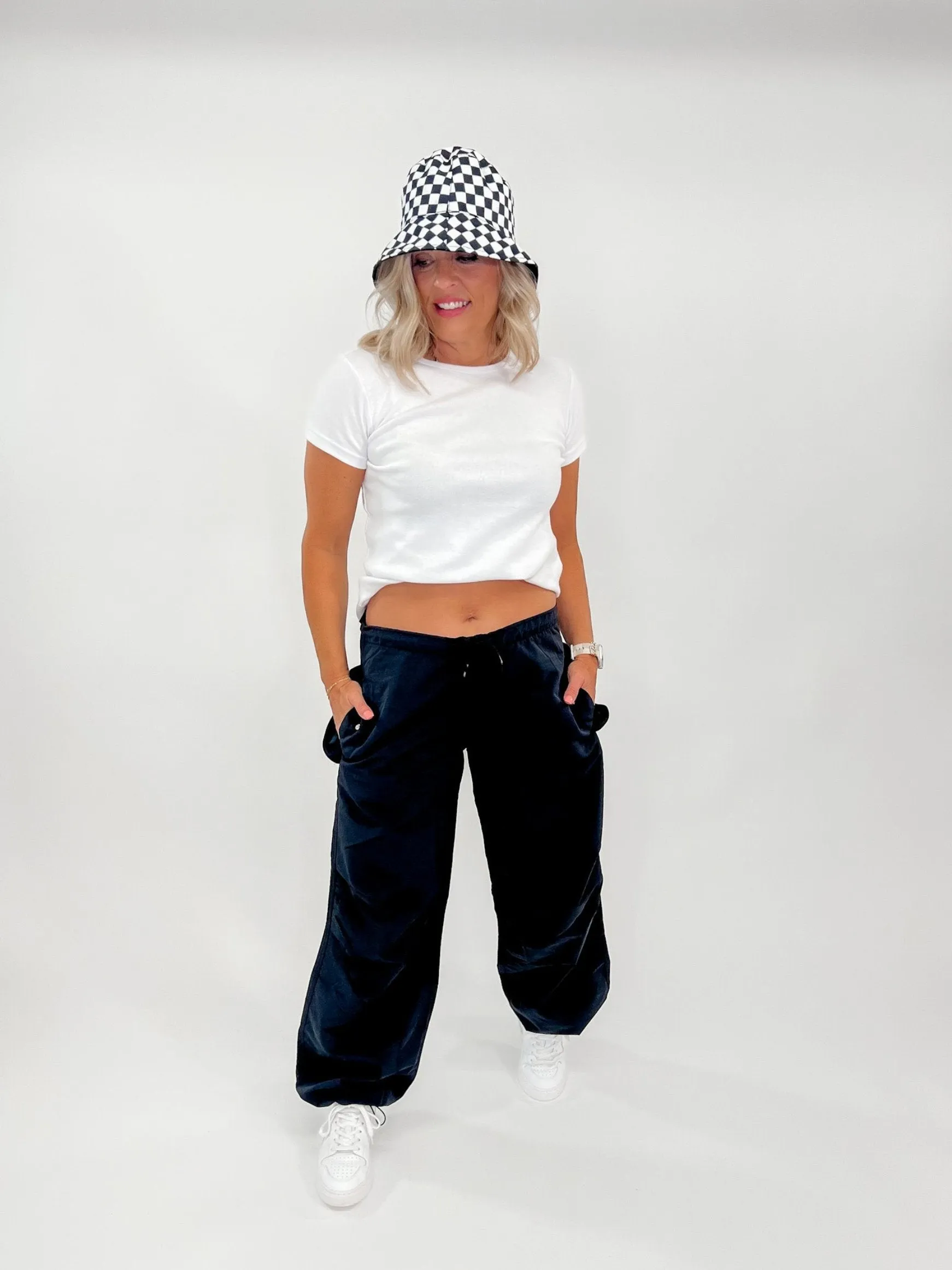 In the Streets Parachute Cargo Pants, Black