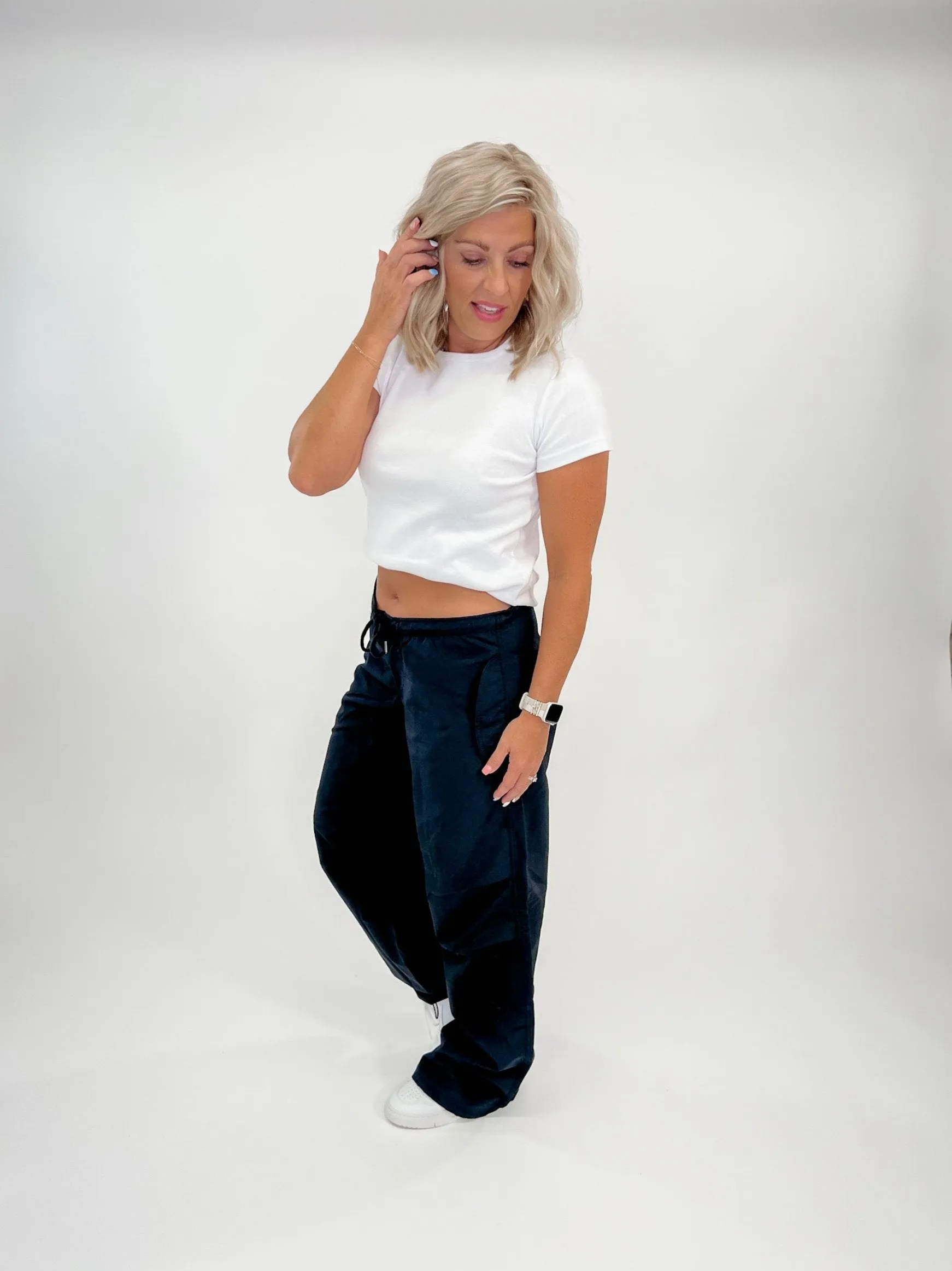 In the Streets Parachute Cargo Pants, Black