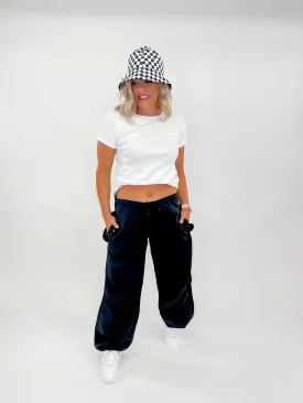 In the Streets Parachute Cargo Pants, Black