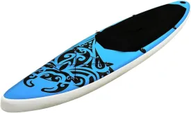 Inflatable Stand Up Paddleboard Set 120.1"x29.9"x5.9" Blue,Sporting Goods,Outdoor Recreation,Boating & Water Sports,Surfing,Paddleboards,92737