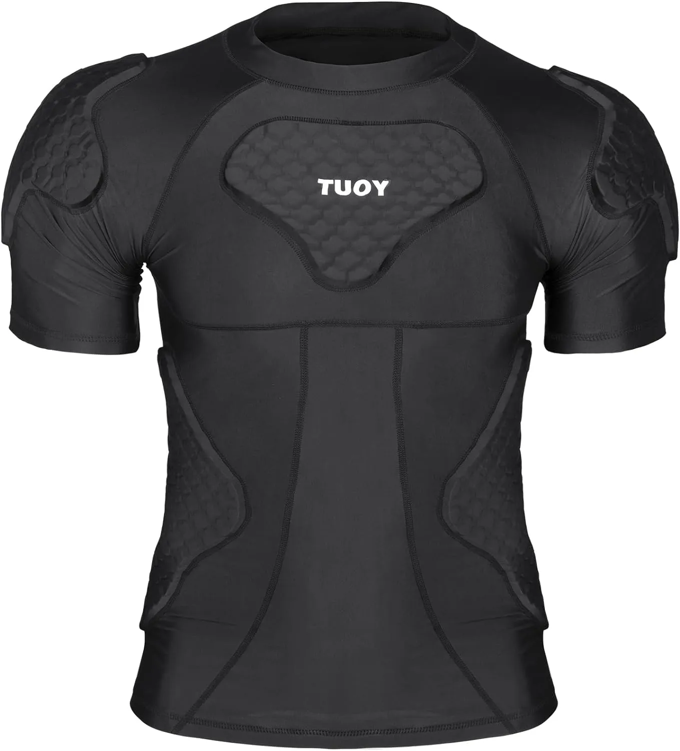Mens Football Rib Protector with Pads Adult Protective Undershirt Heart Guard for Softball Rugby Lacrosse