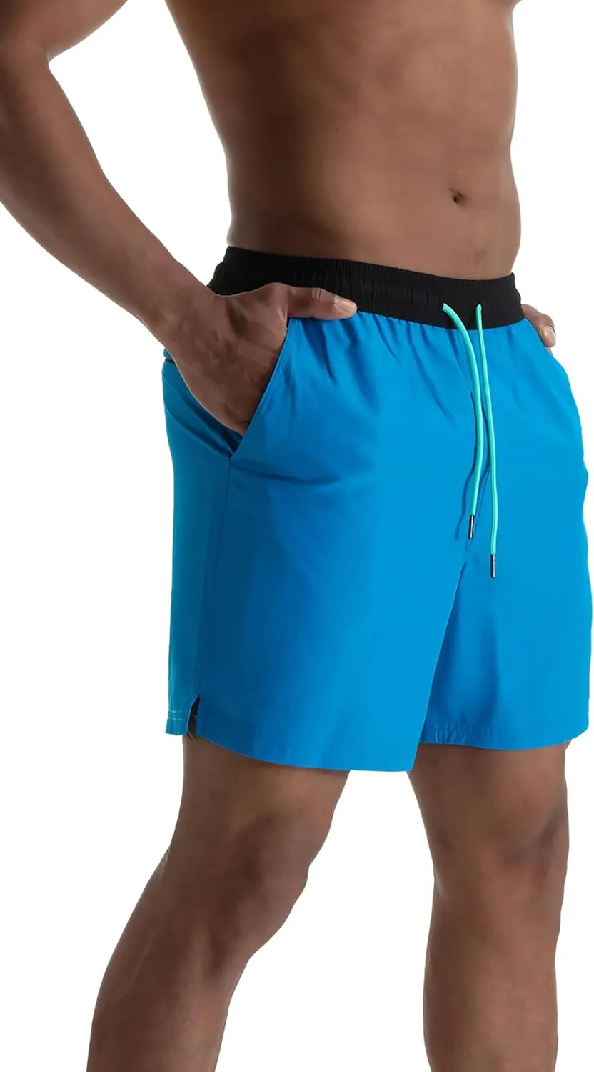 Mens Swim Trunks 6" Quick Dry Swim Shorts with Mesh Lining Swimwear Bathing Suits with Zipper Pocket
