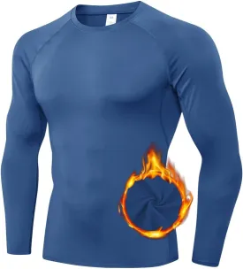Mens Thermal Long Sleeve Shirts Compression Underwear Tops Keep Warm Base Layer Running Tops Gym Training Thermal T-Shirt