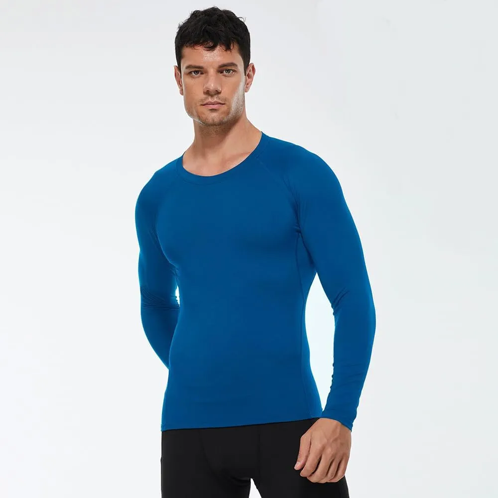 Mens Thermal Long Sleeve Shirts Compression Underwear Tops Keep Warm Base Layer Running Tops Gym Training Thermal T-Shirt