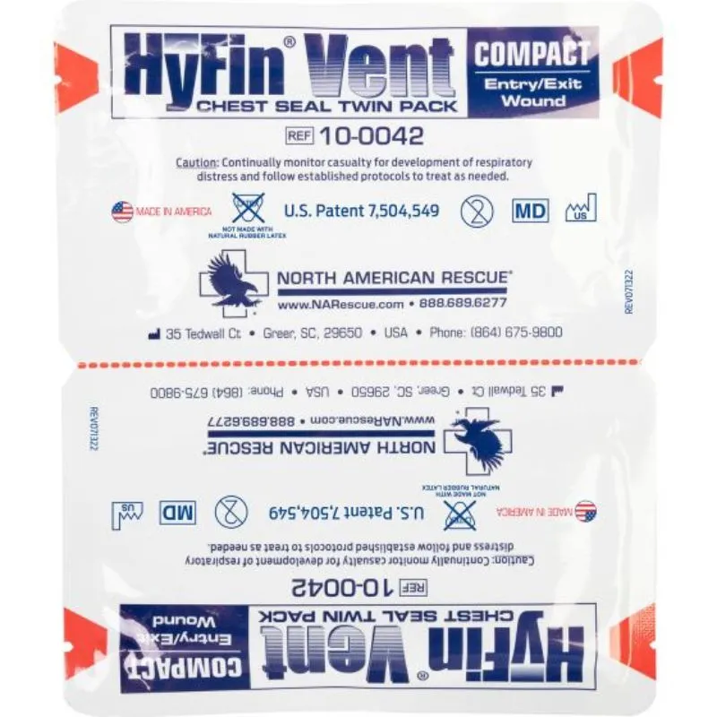 North American Rescue HYFIN Vent Compact Chest Seal Twin Pack