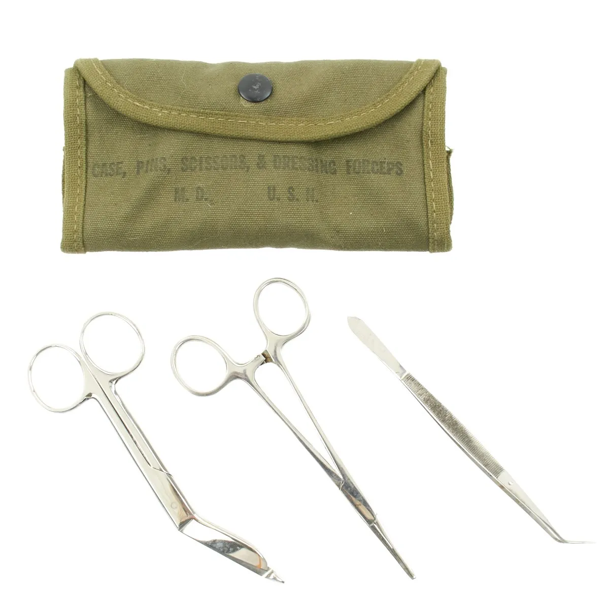Original U.S. WWII U. S. Navy First Aid Medical Corpsman Field Surgical Kit Roll - Complete