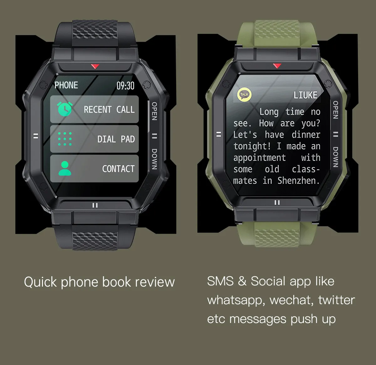 RECON GS2U Tactical Android - IOS  Big Screen HD Smart Watch