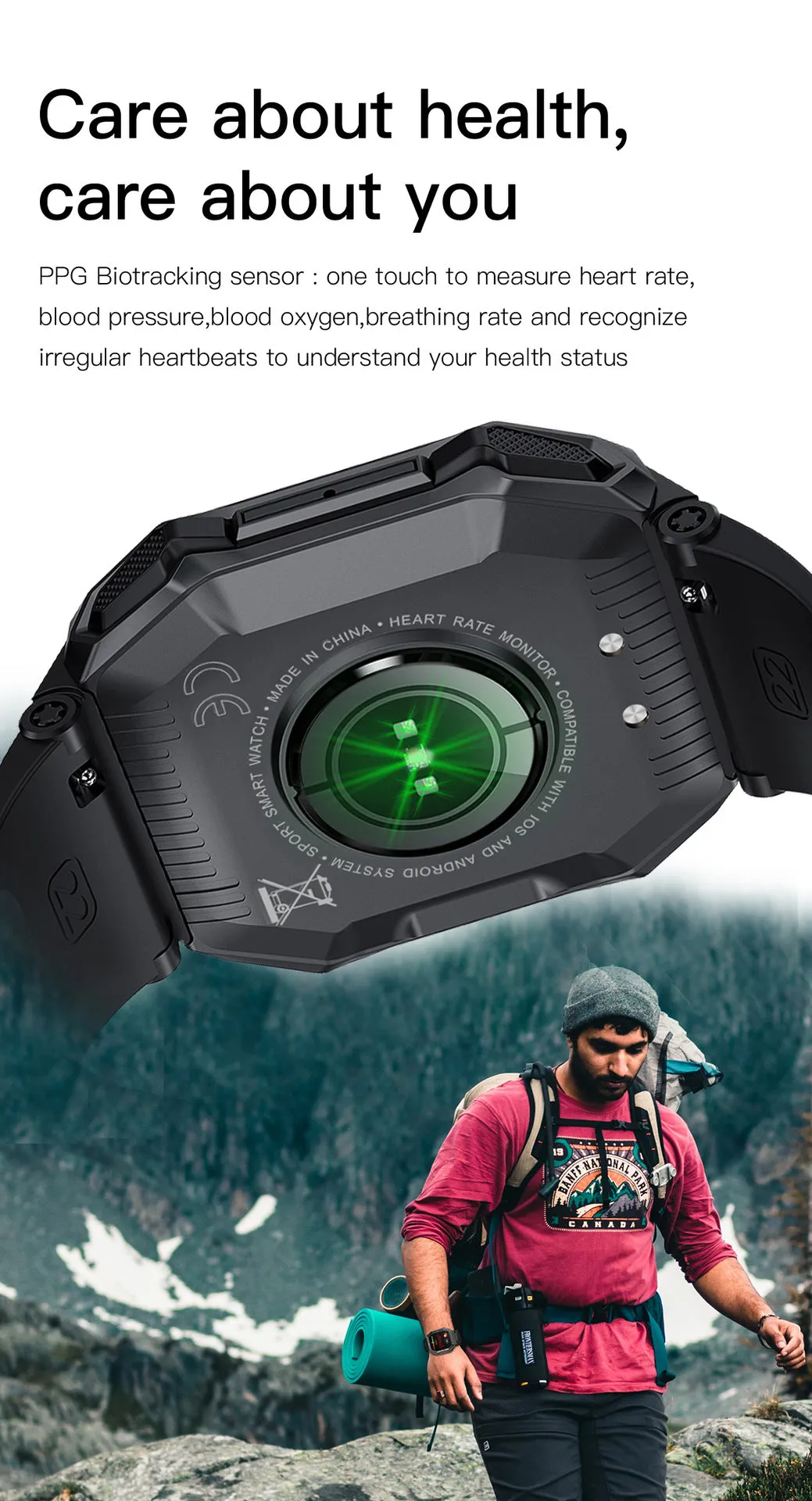 RECON GS2U Tactical Android - IOS  Big Screen HD Smart Watch