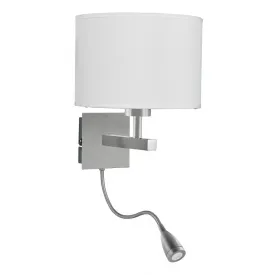 Searchlight 3550SS Wall Light - Dual Arm Satin Silver - Led Flexi Arm