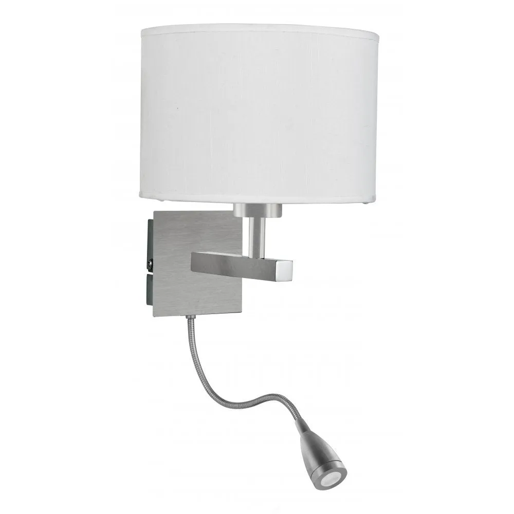 Searchlight 3550SS Wall Light - Dual Arm Satin Silver - Led Flexi Arm
