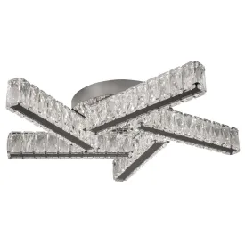 Searchlight 8125-5CC Clover - 5 Light Led Ceiling Flush Clear Crystal Chrome