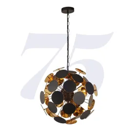 Searchlight Lighting 30744BG Discus 4 Light Black/gold Pendant