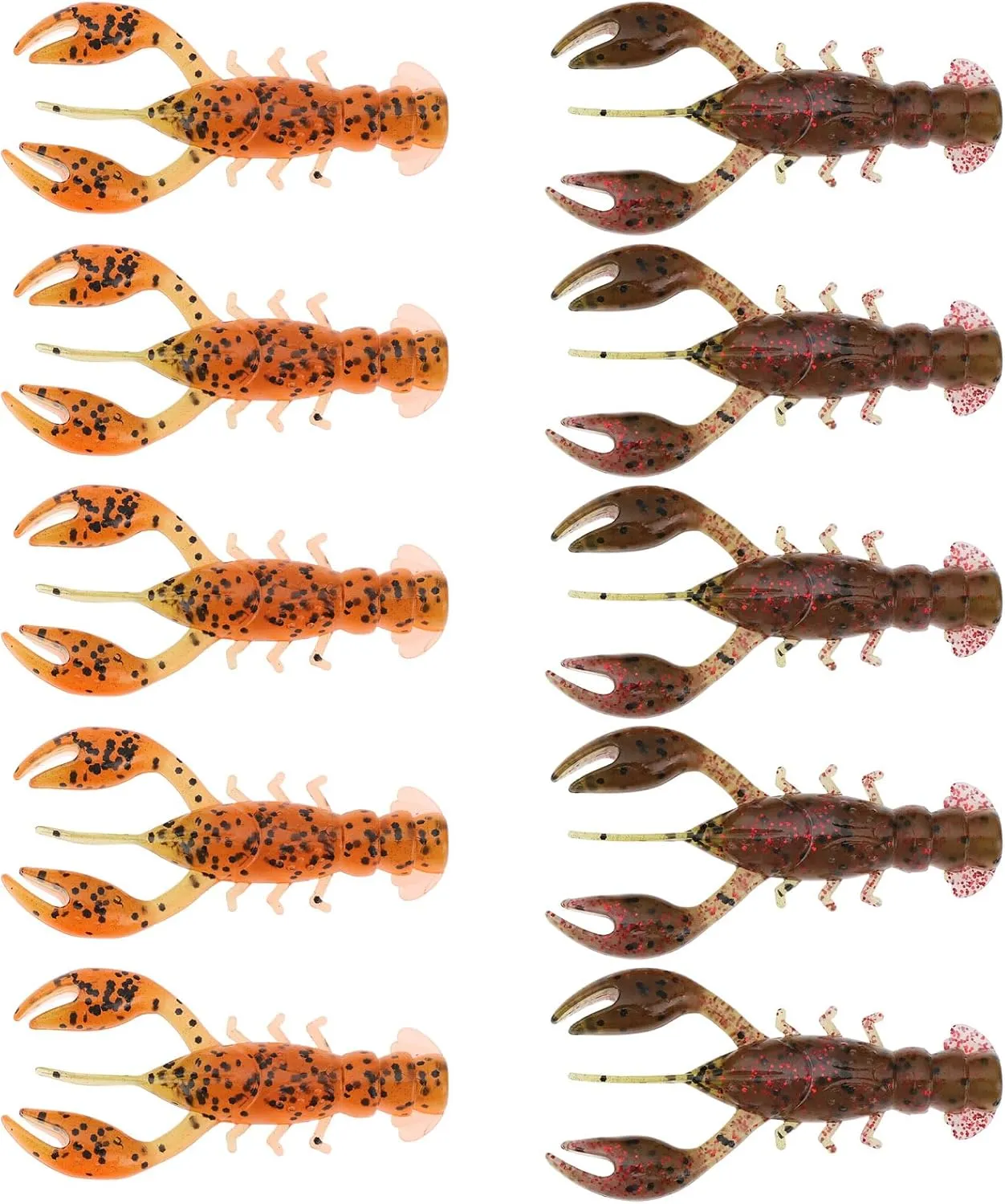 SING F LTD 10 Pcs 65mm 3.8g Crayfish Lures Soft Lures for Crayfish Fishing Crawfish Lure Silicone Soft Freshwater Saltwater Lure Bait for Fishing Perch Mandarin Fish