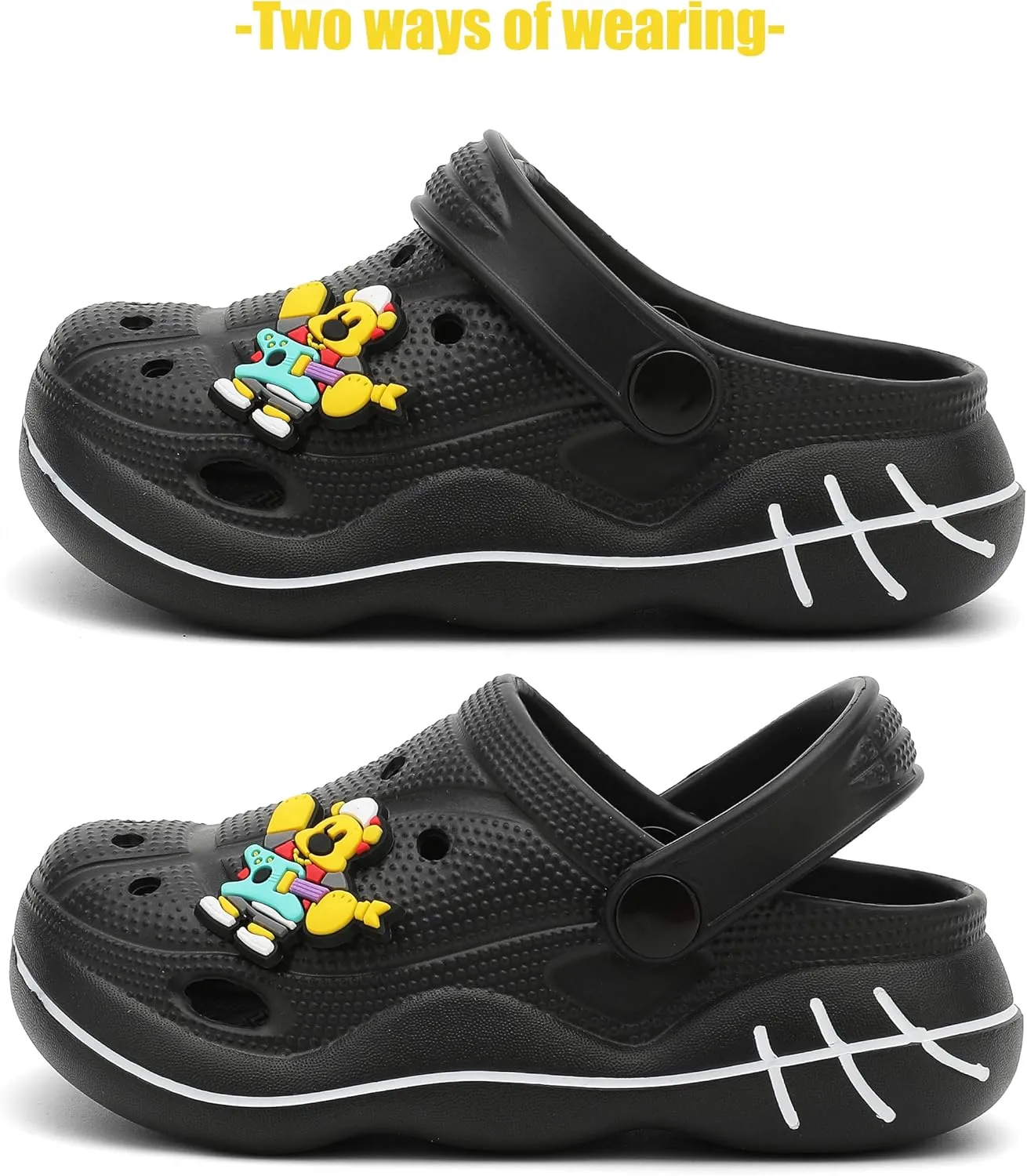 SMajong Girls Boys Classic Garden Clogs Kids Slip on Water Shoes Lightweight Summer Slides Sandals Children Outdoor Shower Beach Pool Play Shoes (Toddler/Little Kids/Big Kids)