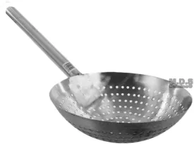 Stainless Steel Stir Fry Skimmer Strainer 25" Long Paddle Cazo Pala Carnitas