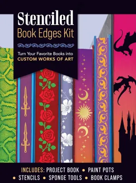 Stenciled Book Edges Kit: Turn Your Favorite Books into Custom Works of Art  Includes: Project Book, Paint Pots, Stencils, Sponge Tools, Book Clamps Paperback  August 27, 2024