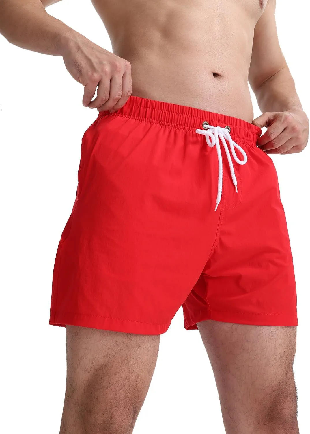 TUVEKE Men's Swim Trunks Quick Dry Bathing Suit for Men 5 Inch Inseam with Mesh Liner Mens Swimming Shorts Beach Shorts S-XXL