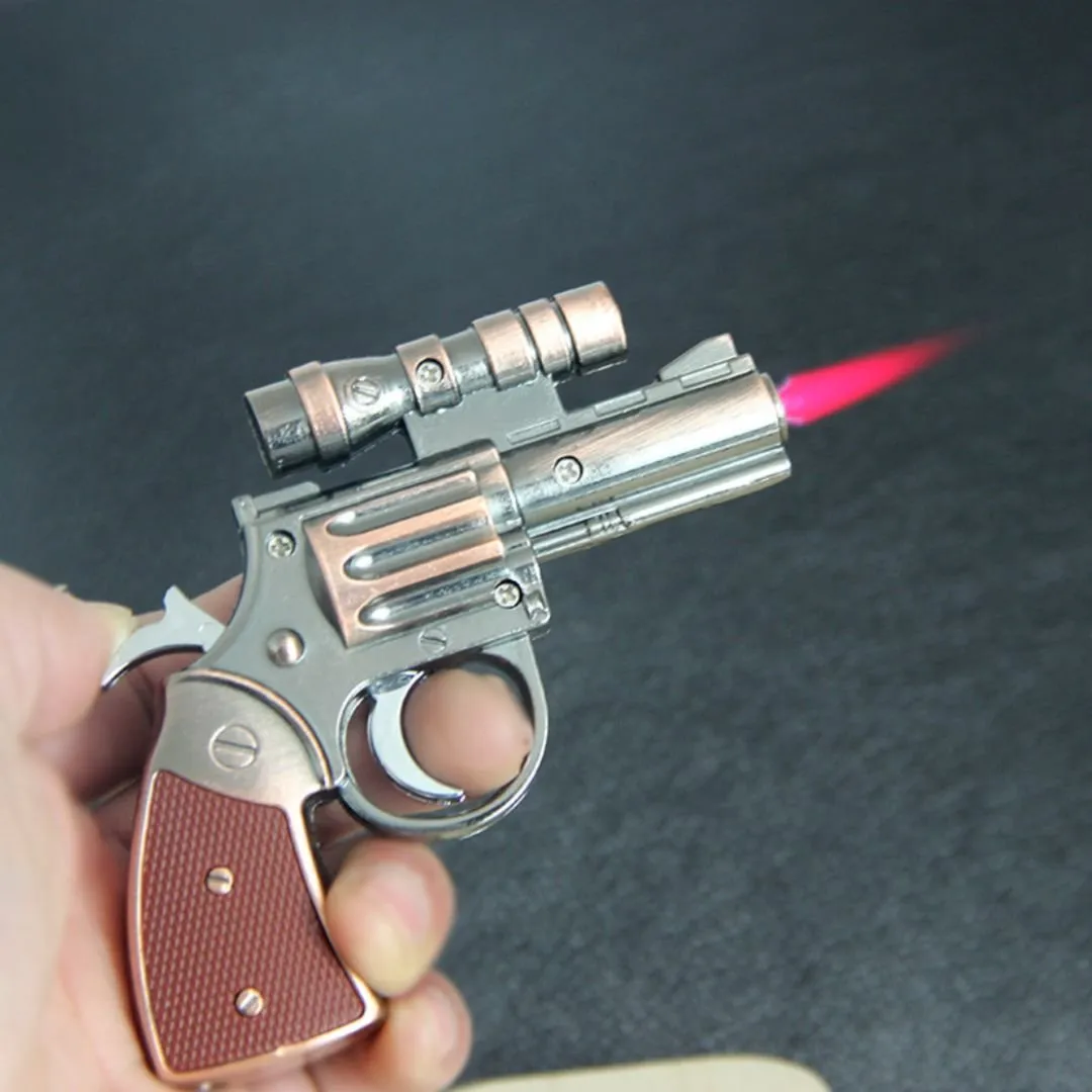 Unique Gun Lighter with Laser – 2 in 1 Butane Gas Lighter [Refillable]