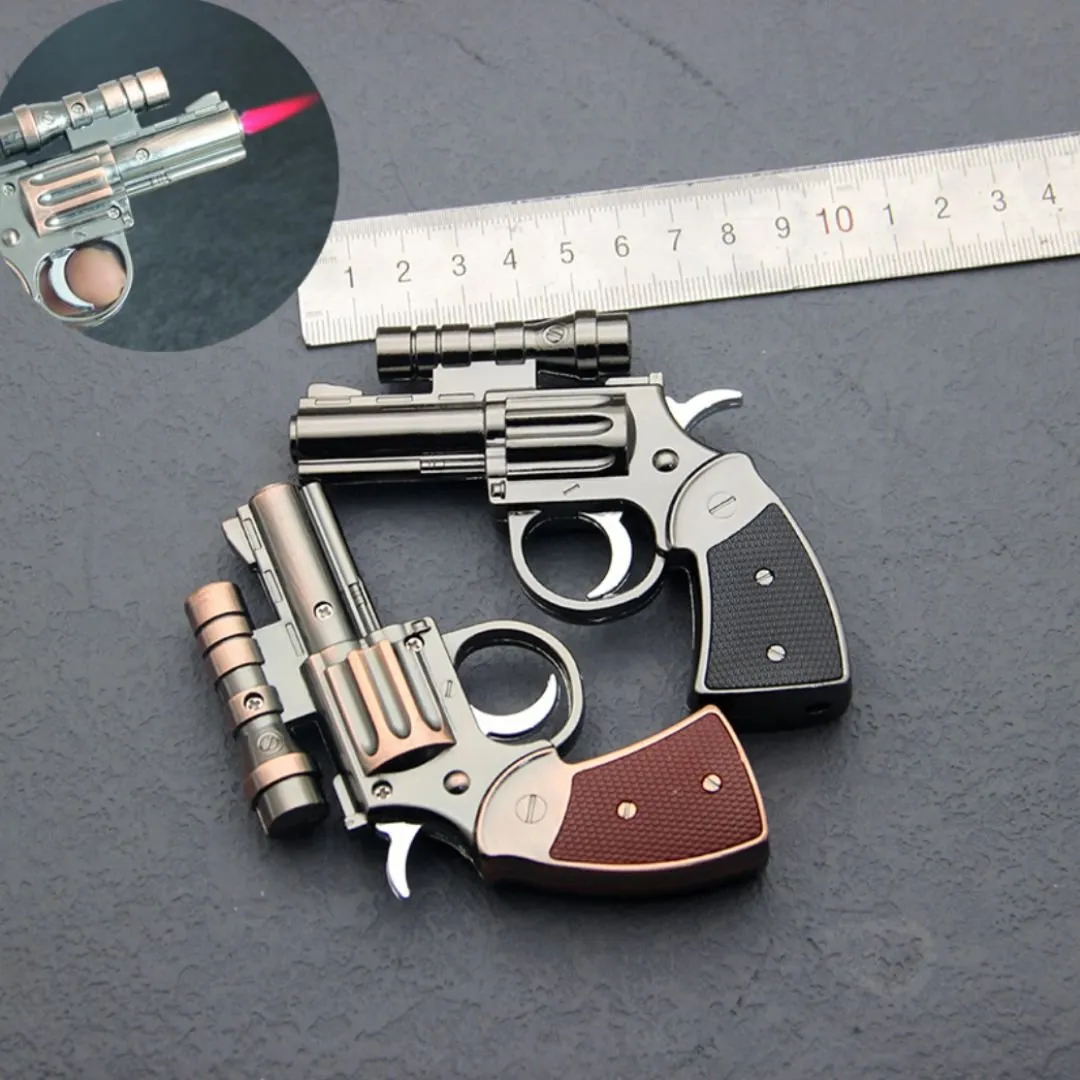 Unique Gun Lighter with Laser – 2 in 1 Butane Gas Lighter [Refillable]