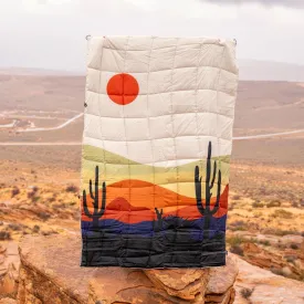 Versatile Packable Outdoor Camping Blanket, Puffy Blanket, Primaloft Insulation, Warm, Durable, Lightweight, Waterproof, Oversize, Beach, Stadium, and More! 55"x80" (Desert)