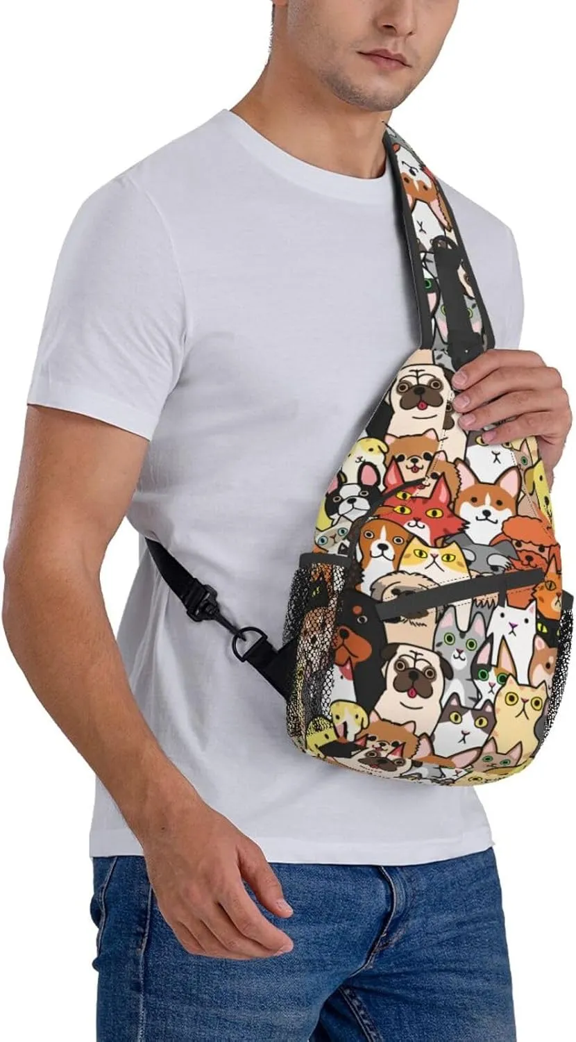 Vintage Elephant Sling Backpack Unisex Crossbody Chest Bag Shoulder Chest Bag For Women Men Hiking Travel