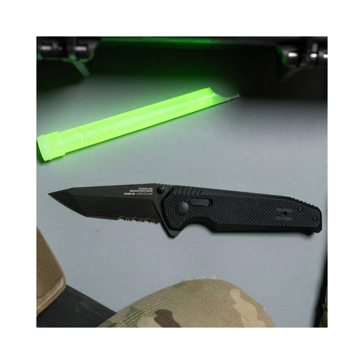Vision XR Serrated 3.36" Tanto Combo Blade Knife - 12-57-02-57