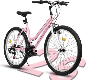 Womens' Girls 24/26 Inch Kids Mountain Bikes, 21-Speed Children's Day Gifts for Ages 10  Years Old Bicycles, School Work Daily Commuting Summer Travel Bikes
